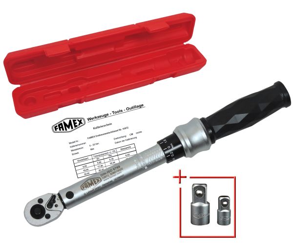 FAMEX 10872 Torque Wrench, 6-30 Nm, 1/4"-dr.